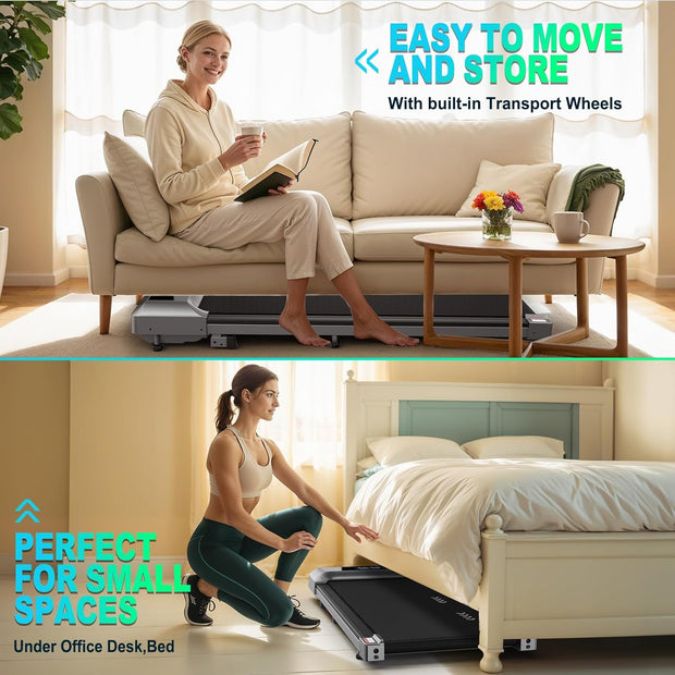 Loopband - Elektrische Loopband - Wandelpad - Wandel-Joggingmachine - met 6.5% Helling - Bluetooth-Verbinding - 2.25 pk - 1-6 km/u - 7-laagse Loopoppervlak - Zwart