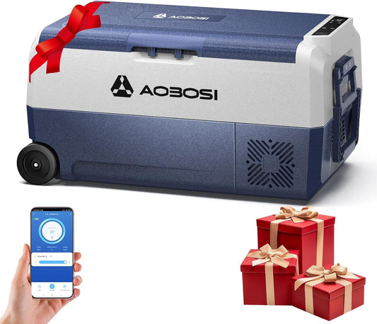 AAOBOSI Compressorkoelbox, 36 liter, 12 V, 230 V, met app-bediening, -20 °C tot 20 °C, campingkoelkast, voor auto, camper, boot, autoreizen