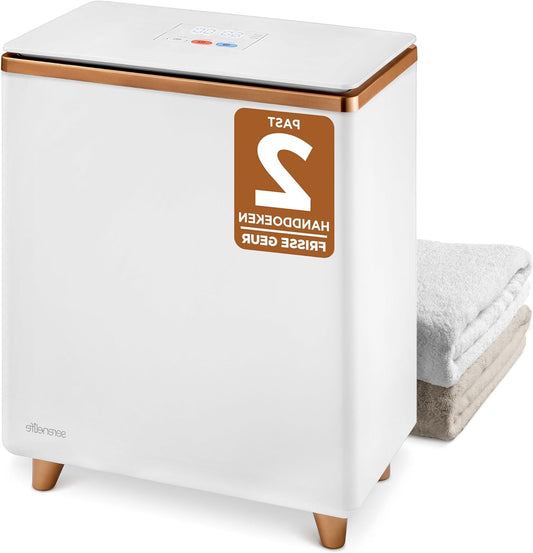 Serenelife Towel Warmer - Electric Bucket Towel Heater for Spa and Bathroom - Fits 2 Large Bath Towels, Bathrobes, Pajamas - Automatic Shut Off Function - Rose Gold - QUORE
