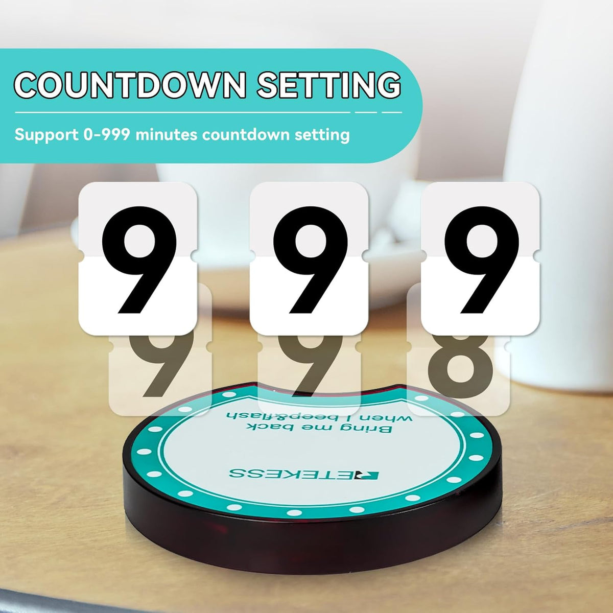 Retekess TD168R Restaurant Pager Systeem, Restaurant Buzzers, 400M, Buiten Bereik Alarm, 7 Oproepmodi, Service Countdown Time, Pagers voor Restaurant, Bar