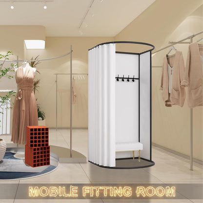 Kledingwinkel Fitthing Room, draagbare kleedkamer voor boetiek, beweegbare kleedkamer met schaduwgordijn, tijdelijke mobiele Prvacy bescherming kleedkamer, 78 x 39 x 94 cm