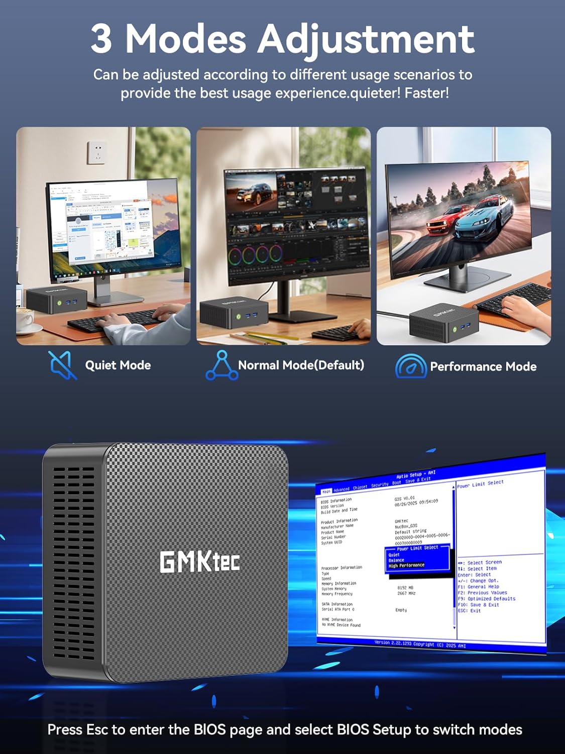 GMKtec G3S N95 Mini PC Intel 3.4GHz, 3 Jahre Produktschutz, 8GB DDR4 + RAM 256GB SSD, Mini Computer 4K Dual HDMI/WiFi/BT/RJ45 Ethernet, Micro PC für Business/Heimkino/Schule Win 11
