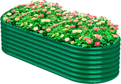 Verhoogd tuinbed 6 x 3 x 2 ft gegalvaniseerde dozen outdoor plantenbak tuinplanter voor groenten bloemen kruid (180x90x60 cm, groen)