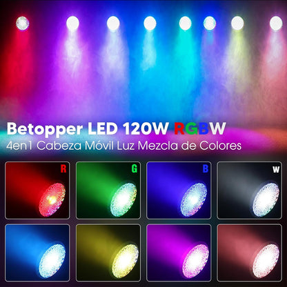 120W RGBW LED Moving Head – Moving Head Licht – Disco Light – DJ Verlichting – Feestverlichting – RGBW Volledige Kleuren – Energiezuinig & Flexibele Beweging