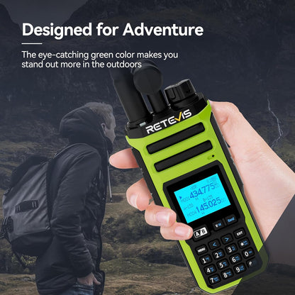 Retevis A3 2-weg Radio voor Volwassenen, Groot Bereik, Quad-Band Hamradio, AM/SSB/FM/AIR, Dual Channel, 2500 mAh-Batterij, Amateurradio voor op Reis, Avontuur (2 stuks)
