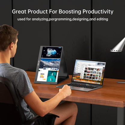 15,6 inch Laptop Schermverlenger – Draagbaar Extern Scherm – Monitor Extender – Portable Display – Tweede Scherm – FHD 1080P IPS Scherm – 360° Rotatie & Ultradun Aluminium Design