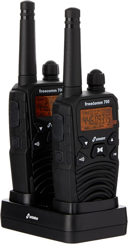Stabo Elektronik Freecomm PMR-446 Draadloze mobiele telefoon tot 10 km bereik, 700 set zwart