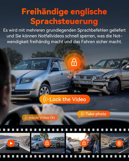 Vantrue S1 Pro 2.5K 60fps Dual Dashcam WiFi nachtzicht STARVIS 2 HDR spraakbesturing geïntegreerde GPS-modus