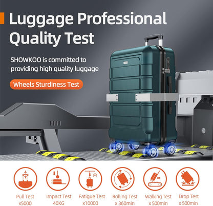 SHOWKOO Kofferset Uitbreidbaar Reiskoffer PC+ABS Hardschalige Carry on Lichtgewicht Duurzaam Trolley Reizen Cabine Koffer Bagage met Spinner Wielen TSA Slot