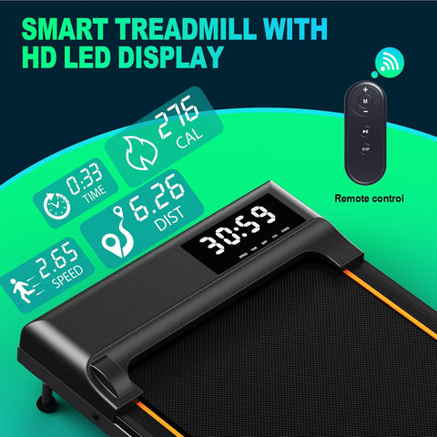 Loopband - Elektrische Loopband - Wandelpad - Wandel-Joggingmachine - met 7% Helling - Bluetooth-Verbinding - 2.25 pk - 1-6 km/u - 7-laagse Loopoppervlak - Zwart