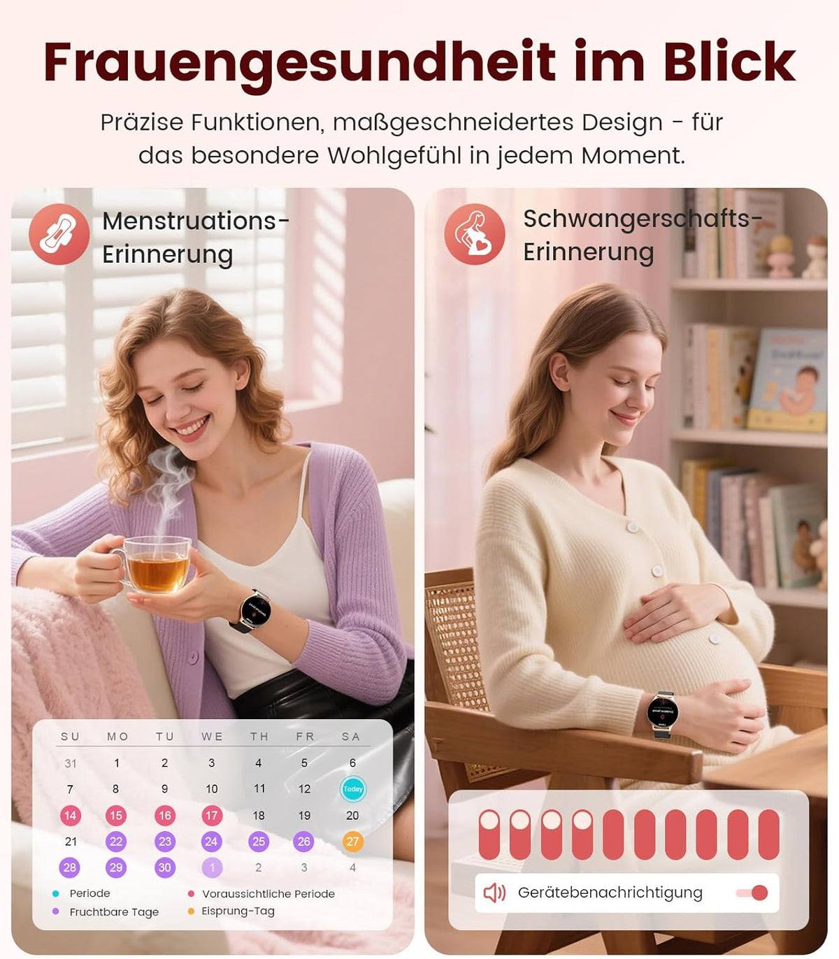 DREMAC Smartwatch voor dames met bluetooth-oproep/1,43 inch Amoled smartwatch met 120 sportmodi, 24/7 hartslagmonitor, stappenteller/SpO2/slaap, compatibel met Android iOS