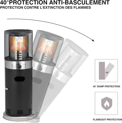 Bali OUTDOORS lounge patio heater 7.3kW -Standing Heater - Gas -Rain Cover - QUORE