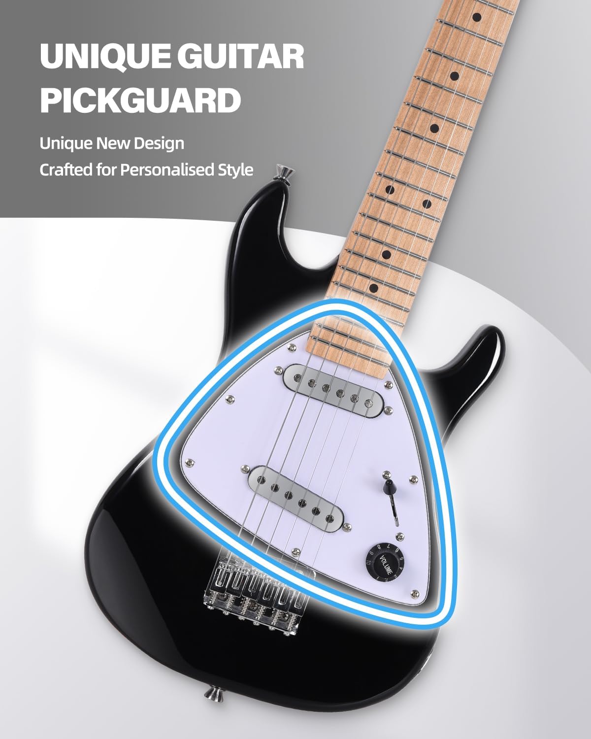 Winzz 30 Inch Kids Elektrische Gitaar Beginner Kit, Junior 1/4 Size Mini Elektrische Gitaar voor Kinderen Complete Stater Set met Amp, Gloosy Zwarte Kleur