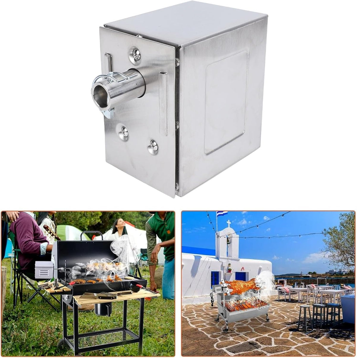 Grill Rotisserie Motor, 45W RVS Universele Elektrische Rotisserie Spit Motor, 250kg Heavy Duty Vervanging BBQ Rotisserie Motor voor Varken Geit Kip Rotisserie Roaster (EU-stekker