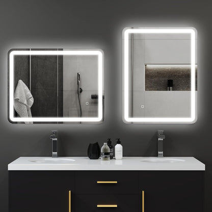 Badkamerspiegel – Wandspiegel – LED Spiegel – Verlichte Spiegel – Touch Spiegel – 70 x 90 cm – Anti-Condens – Geheugenfunctie