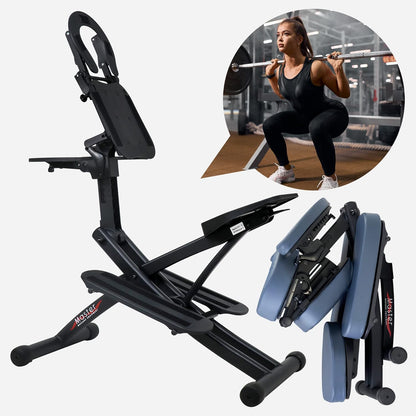 Master Massage Professionele inklapbare mobiele massagestoel behandelingsstoel van aluminium verstelbaar licht met muziekkussen Bluetooth transportkoffer, blauw, één maat