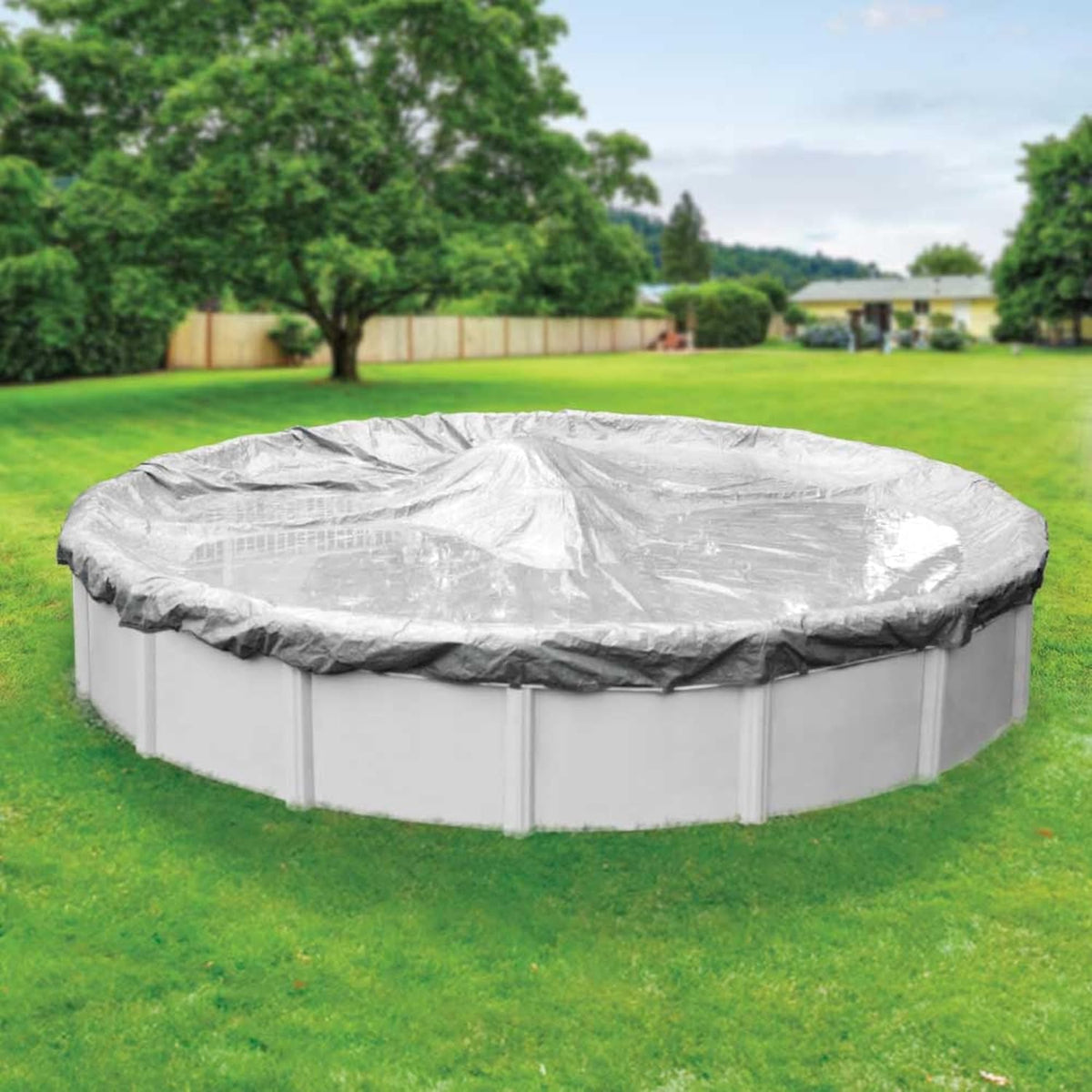 Robelle 3333-4 Platina Winter Zwembad Cover voor Ronde Bovengrondse Zwembaden, 33.00ft Rond Zwembad