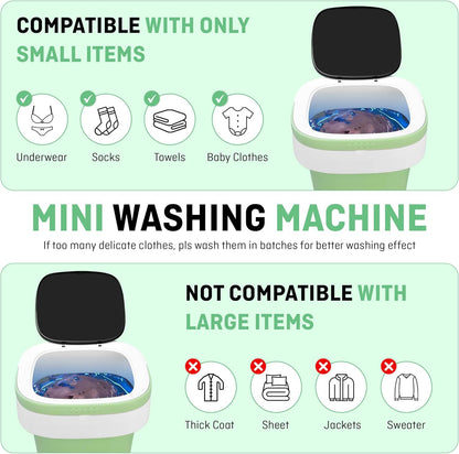 Draagbare Miniwasmachine, Hoogste Lading, Groen, 12L, Hoog rendement - QUORE