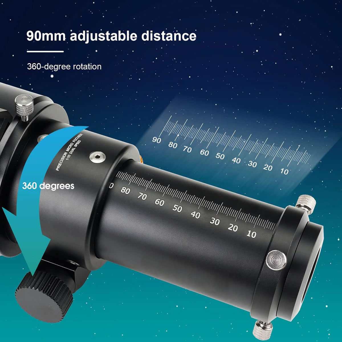 Svbony SV48P Telescoop Refractor OTA, 90mm F5,5 Telescopen voor Volwassenen, FMC Achromatische Lens, Dubbele Snelheidsfocuser, 360° Rotator, voor Visuele Observatie van Maanplaneten Astrofotografie