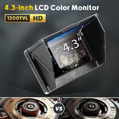 4,3 inch Rioolbuis inspectiecamera, 22 mm afvoer industriële endoscoop met DVR, rioolinspectie videocamera IP68 waterdicht met 12 stuks LED-verlichting voor loodgieters inspecteurs