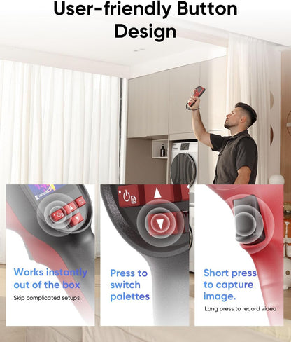 Thermische Camera – Warmtebeeldcamera – Infraroodcamera – Warmte Detector – Isolatiecamera – SuperScene Slimme Scèneherkenning – 240 x 240 Haarscherpe Resolutie – 11 Uur Batterijduur