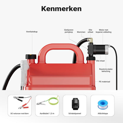 Mobiel tanksysteem – Mobiele brandstoftank – Draagbare brandstoftank – Mobiel benzinestation – Brandstofcontainer – 60 liter inhoud – 12 V pomp 75 W