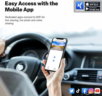 Dashcam – Autocamera – Rijrecorder – Voor en Achtercamera – OEM Stijl Integratie – 4K voor & 1080p achter – WiFi & app bediening