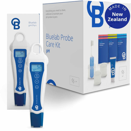 Bluelab pH-Pen & Care Kit met kalibratieoplossing, opslag en kwast – digitale tester voor pH & temperatuur in bodem/oplossingen, zorgt voor optimale gezondheid van planten en opbrengst