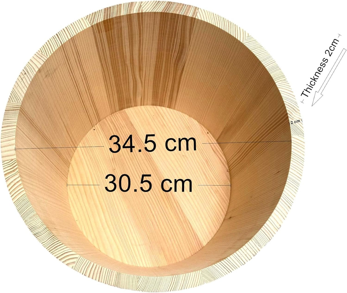 Wooden World – Ecologische Houten Fermentatie-emmer/Vat met 2 Deksel – Voor het Zuren van Kool, Augurken, Opslag of Sauna – Natuurlijk Hout – 25 Liter