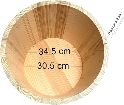 Wooden World – Ecologische Houten Fermentatie-emmer/Vat met 2 Deksel – Voor het Zuren van Kool, Augurken, Opslag of Sauna – Natuurlijk Hout – 25 Liter