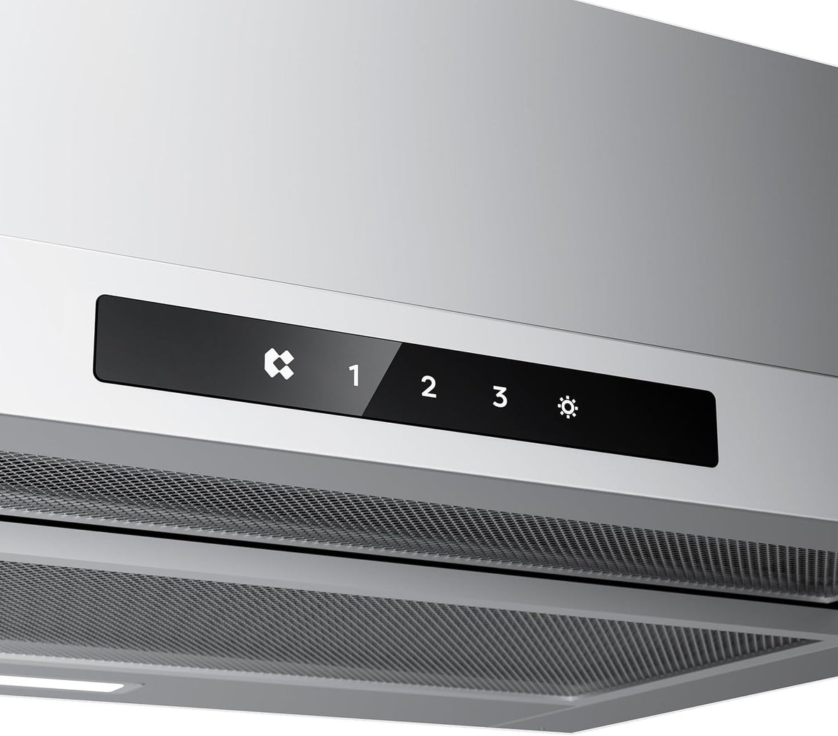 CIARRA CBCS6909A A+ afzuigkap 60cm, 600 m³/h,3 standen, geïntegreerde platte afzuigkap, met CBCF055 actieve koolfilter, zilver - QUORE