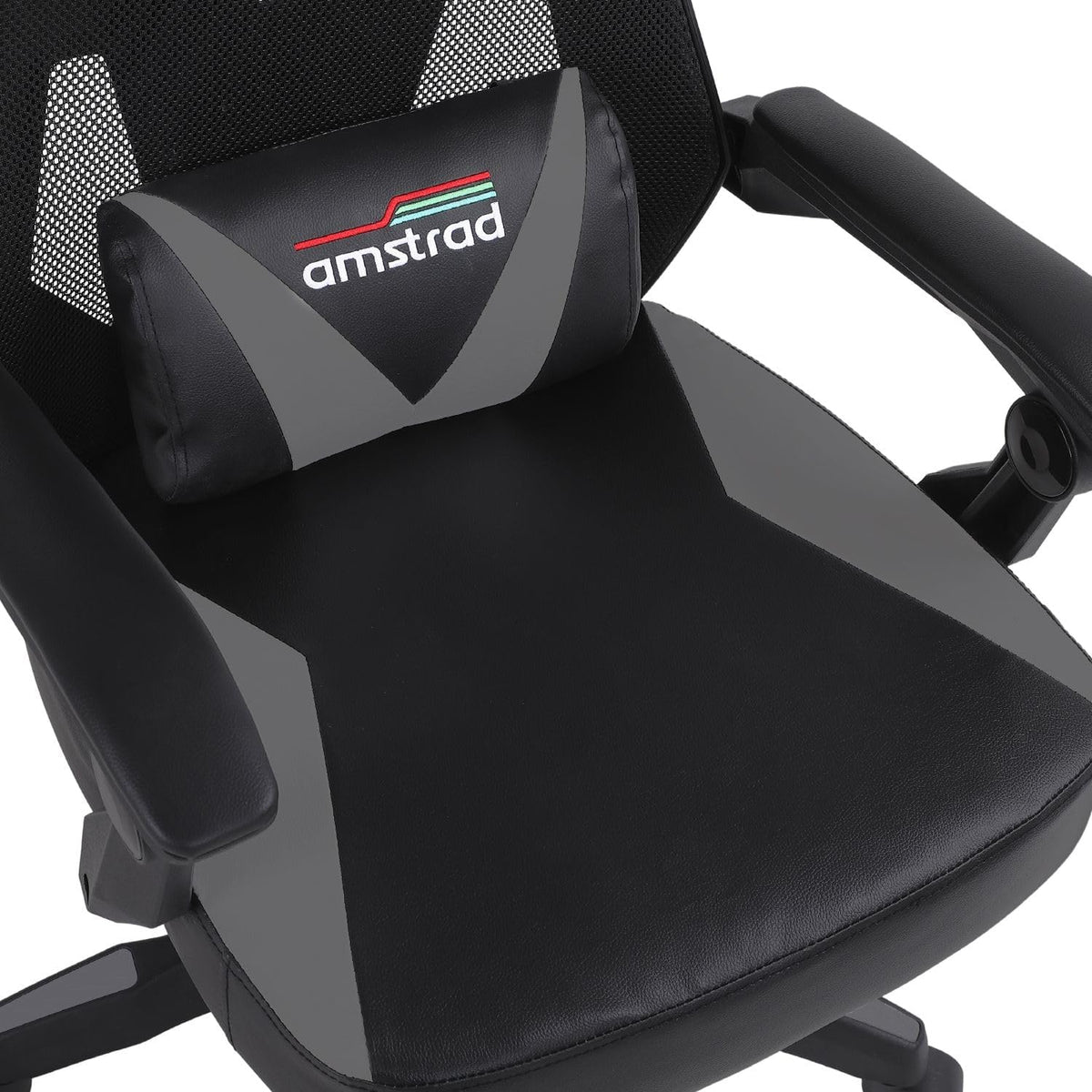 Ergonomische gamingstoel, bureaustoel, wit en zwart, ademend net, verstelbare rugleuning 135 graden