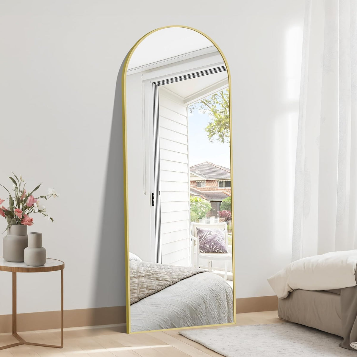 Full-body Spiegel – Staande Spiegel – Wandspiegel – Grote Spiegel – Body Spiegel – 165 x 60 cm – Aluminium Frame Goudkleurig
