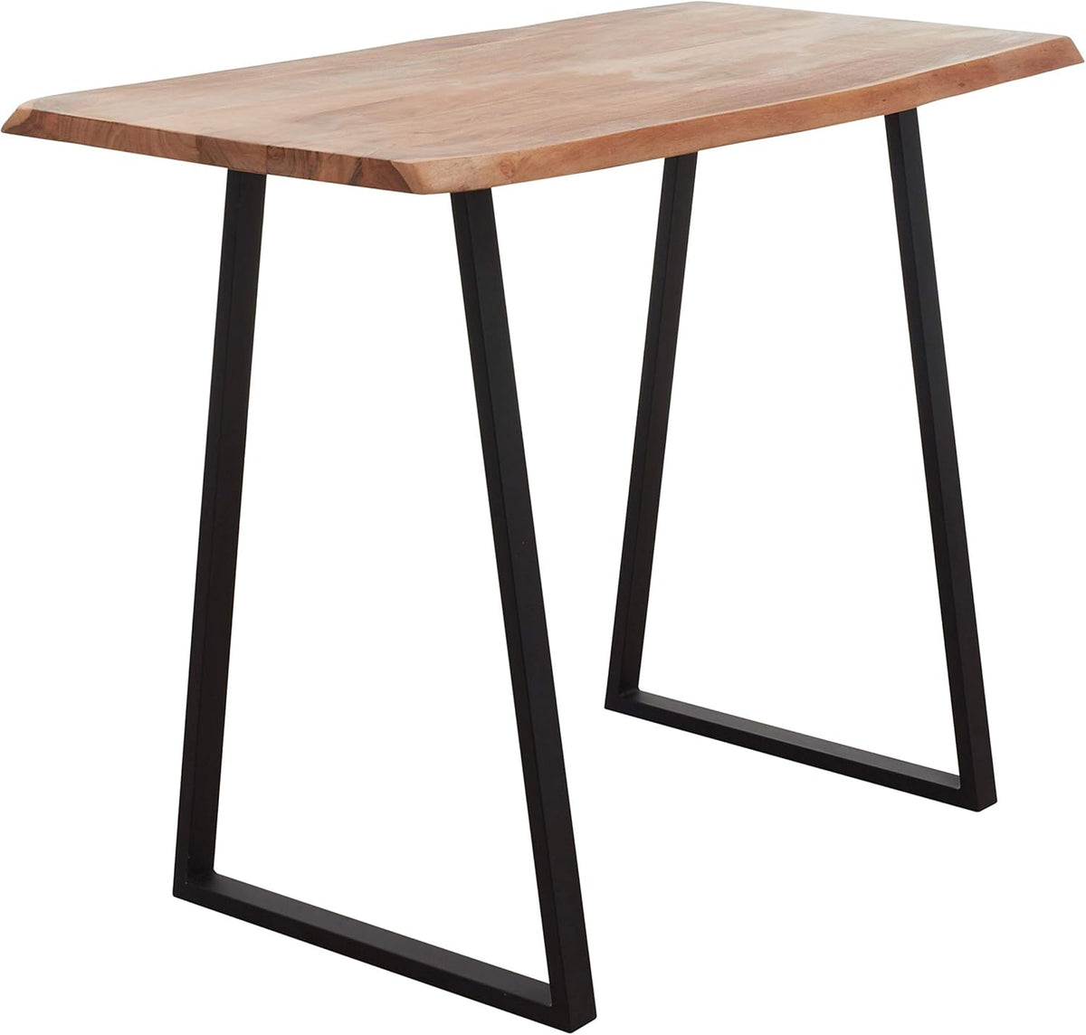 GOA natuurlijke bartafel, boomrand, massief hout, acacia, industriële stijl, hoge tafel voor keuken, woon- en eetkamer, 140 x 105 x 77 cm (b x h x d)