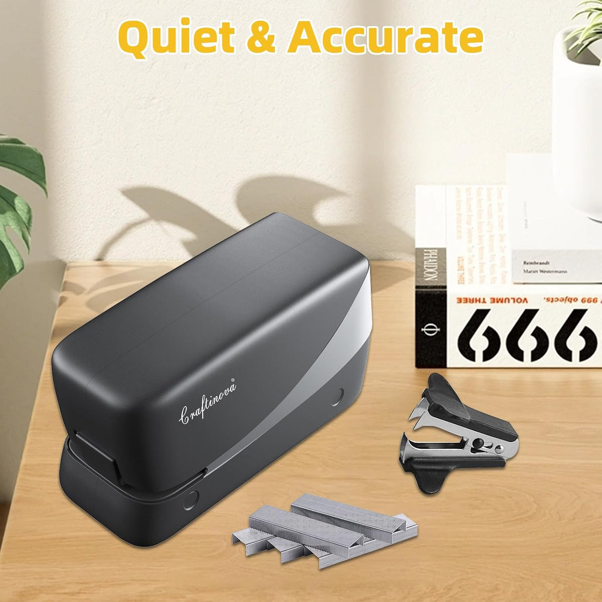 Electric Stapler, 25 Sheet, Include 2000 Staples and 1 Remover, Jam Free, Professional and Home Office Stapler,Battery not Included,AC or Battery Powered. - QUORE