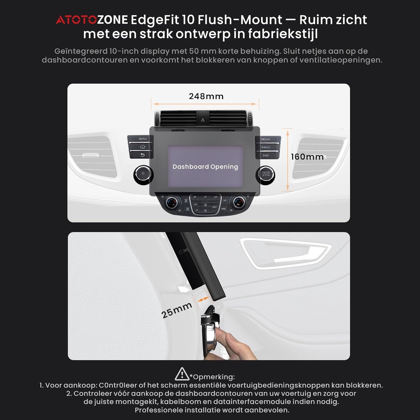 Autoradio – Auto Radio – 2-DIN Multimedia Speler – Android Auto – Apple CarPlay – 10,1" QLED Scherm – DAB+ Radio & 4G LTE Connectivity