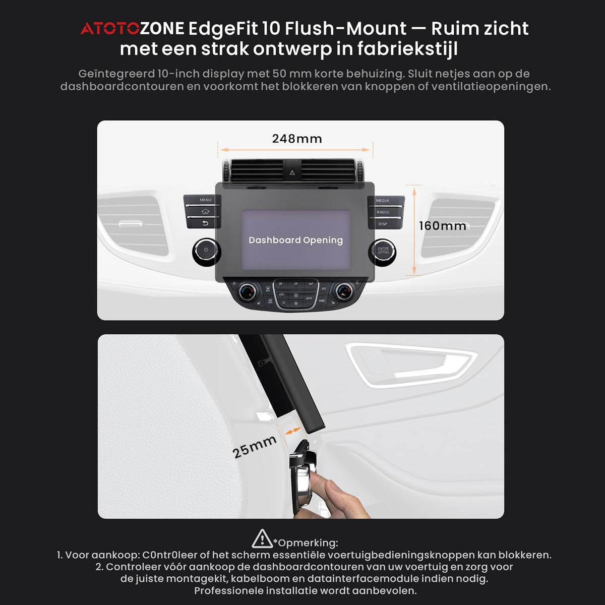 ATOTOZONE X10DG211E 10.1" QLED DAB+ Android Double Din Car Stereo, 8+128G, 4G LTE,Wireless Carplay & Android Auto, AI Voice Assistant, GPS Tracking, Dual Camera inputs & Mic & BT, LRV, 36B-EQ