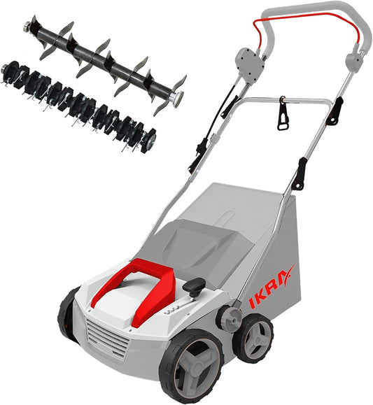 IKRA Elektrische Verticuteermachine Gazonbeluchter IEVL 1838, opvangmand 40l, werkbreedte 38cm, werkdiepte instelbaar - QUORE