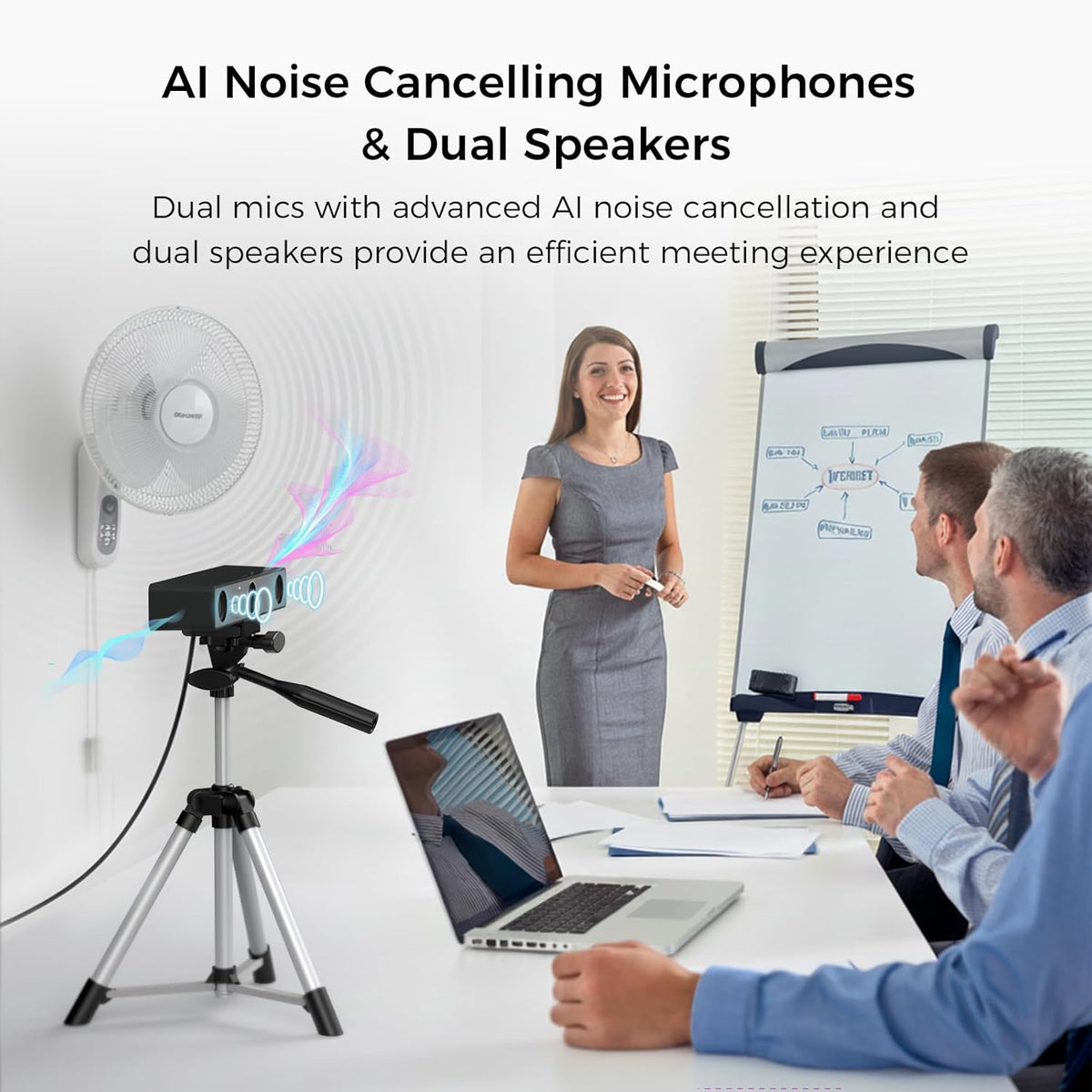 NEARITY V30S 4K videoconferentiecamera met microfoon, 120°-gezichtsveld/3-voudige digitale zoom, all-in-one conferentieruimte-webcam, twee microfoons, videoconferentiesysteem voor zakelijke