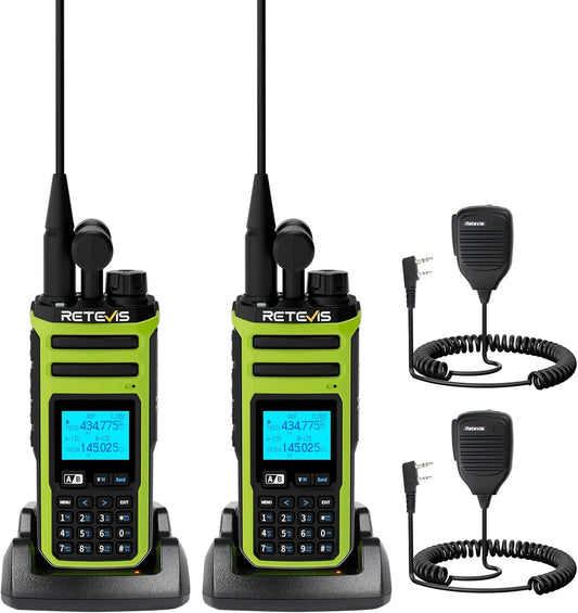 Retevis A3 2-weg Radio voor Volwassenen, Groot Bereik, Quad-Band Hamradio, AM/SSB/FM/AIR, Dual Channel, 2500 mAh-Batterij, Amateurradio voor op Reis, Avontuur (2 stuks)
