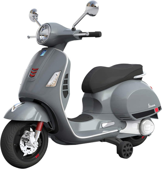 TURBO CHALLENGE - Vespa – elektrische drager – 119103 – scooter – grijs – klaar om te rollen – 30 kg max – kunststof – oplaadbare batterijen – van 3 jaar tot 6 jaar