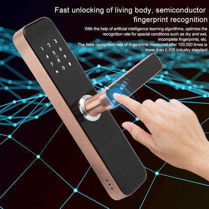 Keyless Entry Smart Door Lock,Smart WiFi App Key Biometrische Vingerafdruk Unlock Keyless Entry Deurslot Veilige Voordeur Handvat, IC Card, Anti-peep Code, voor Home Office Appartement Garage School