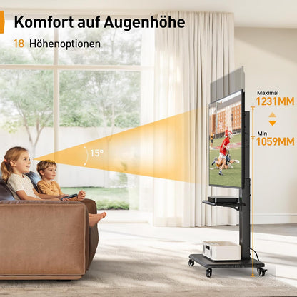TV-standaard met wielen voor 32-75" tv's
