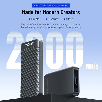 2TB Portable SSD USB 3.2 Gen 2x2 External SSD up to 2000MB/s, Dual USB-C and USB-A, Compatible with Smartphones, Laptops, Tablets, Smart TVs, Cameras, Game Consoles