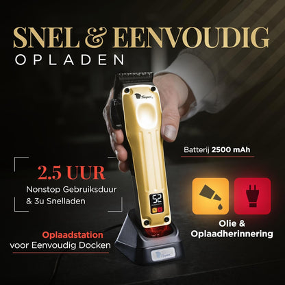Fagaci Professionele Tondeuse voor Mannen met Superieure Precisie, 5X Langere Scherpte, Kappers Tondeuse Draadloos met 2 Messen (Fade & Taper), Borstelloze Motor