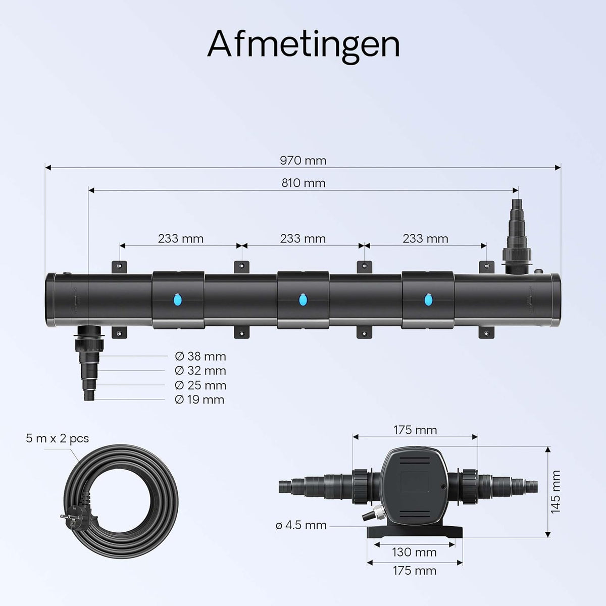 Set bio-vijverfilter 90.000 l met UVC 72W, vijverpomp 80 W en skimmer CSP-250