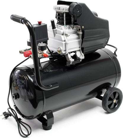 Luchtcompressor – Luchtdrukcompressor – Werkplaatscompressor – Persluchtcompressor – Mobiele Compressor – 50 Liter Tank – 1500 W 2 pk Motor