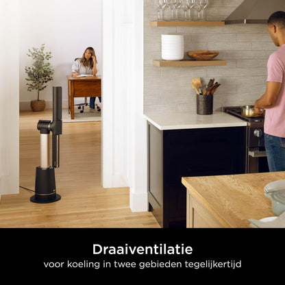 Shark TurboBlade Bladeless Tower Fan, hoge snelheid in meerdere richtingen, projecteert lucht tot 20 meter, stil, 10 snelheden, draaien, 180° oscillatie, afstandsbediening, timer, Houtskool TF200SEU