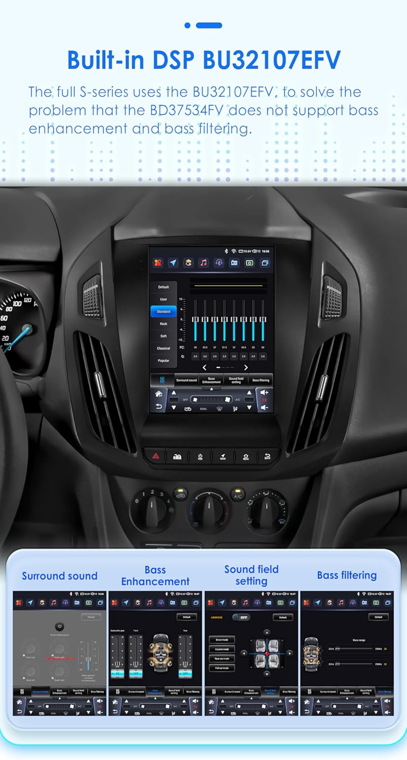 Android 14 Autoradio – Navigatiesysteem – Multimedia Speler – Touchscreen Headunit – Apple CarPlay Android Auto – 9,7 Inch QLED Display – 8-Core Processor 4G WiFi Bluetooth