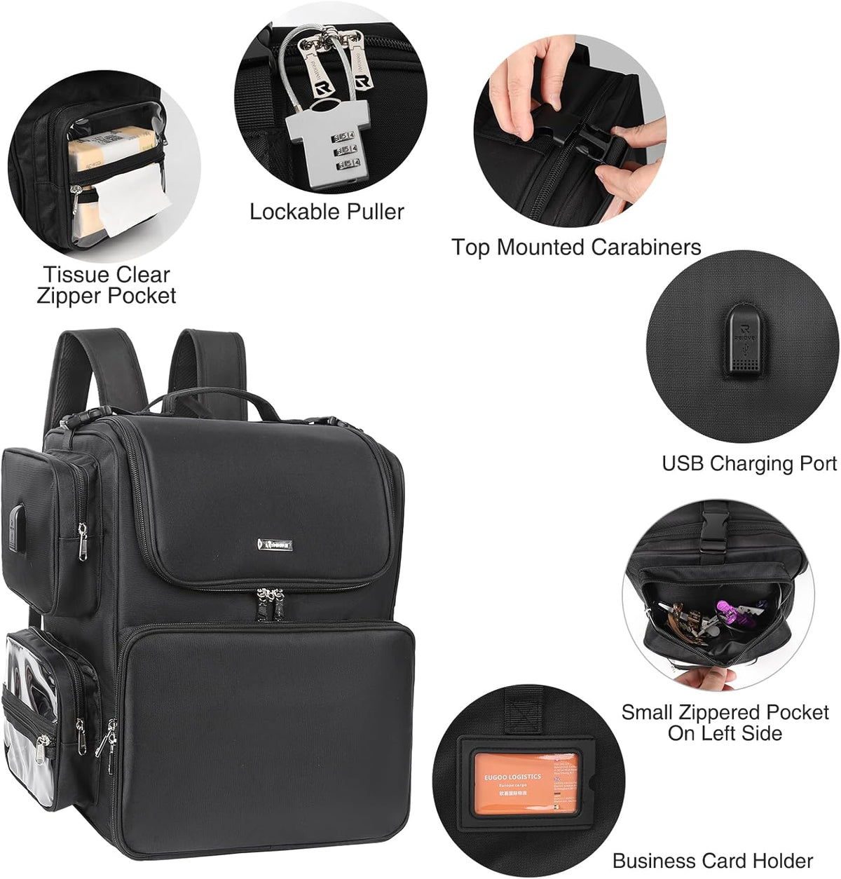 Relavel Hair Tools Reistas, haarstylist, rugzak, kapper, cosmetologie tas, warmte-isolatie, volledige laag voor krultang, haarstijltang, reisaccessoires, trein case, kappersorganizer